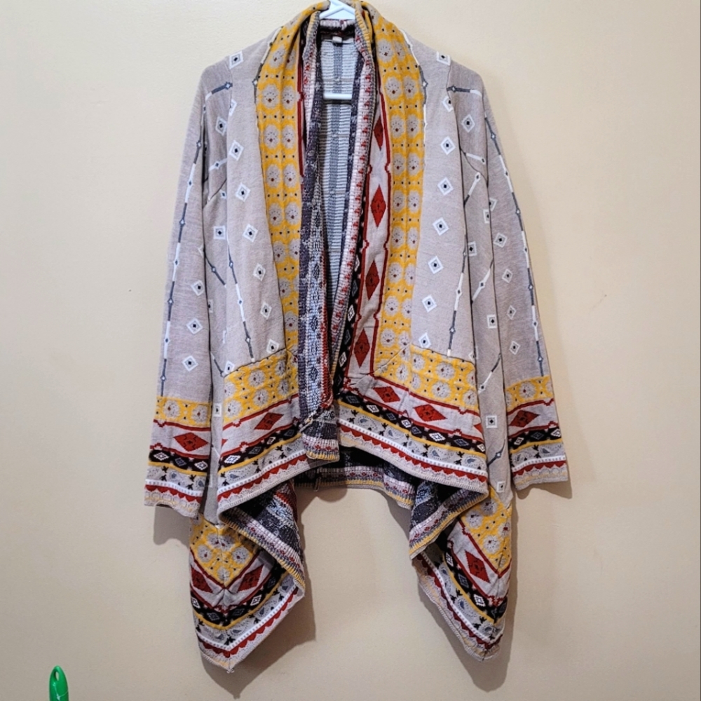 Freeway Patterned Open Cardigan